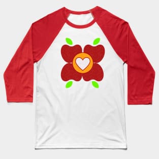 I Heart Fruit Flower Baseball T-Shirt